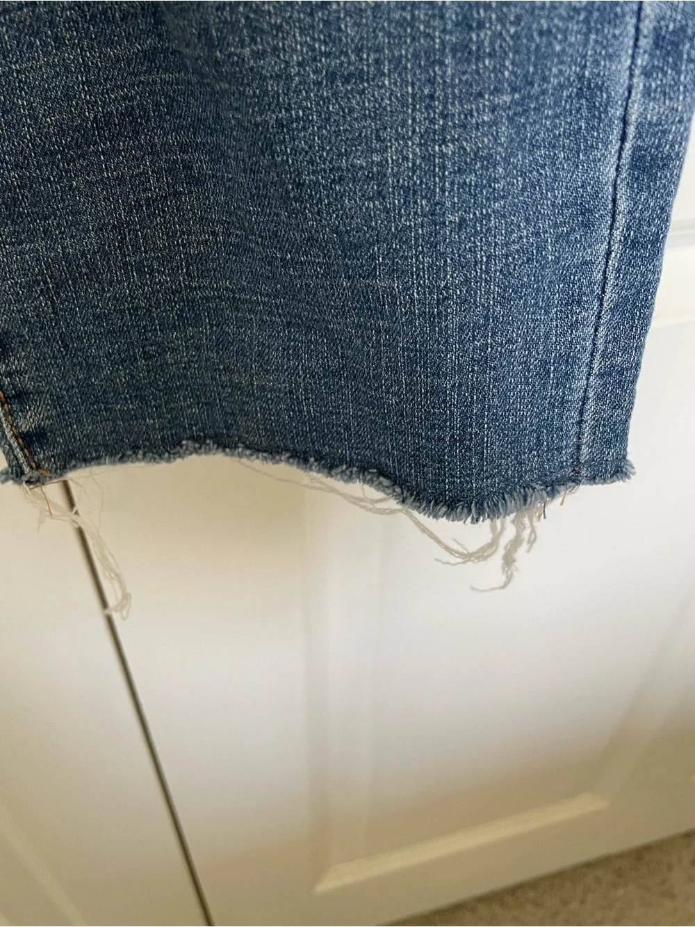 Sonoma Medium Blue Cropped Boyfriend Jeans with Raw Hem - Picture 5 of 10